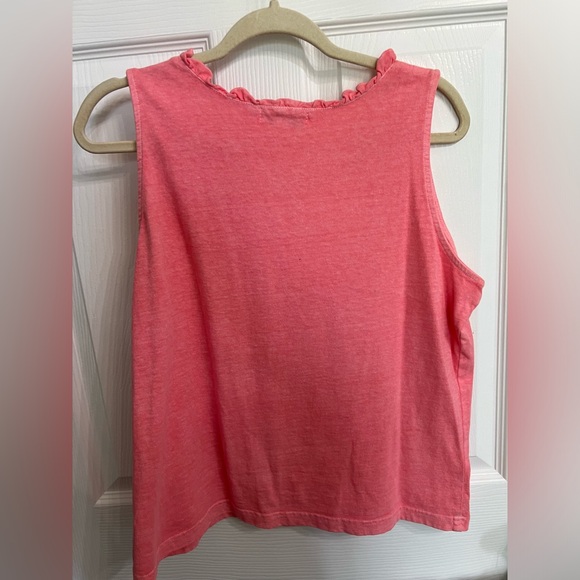 Vintage Iworld coquette pink ruffled tank top size large - Picture 4 of 4